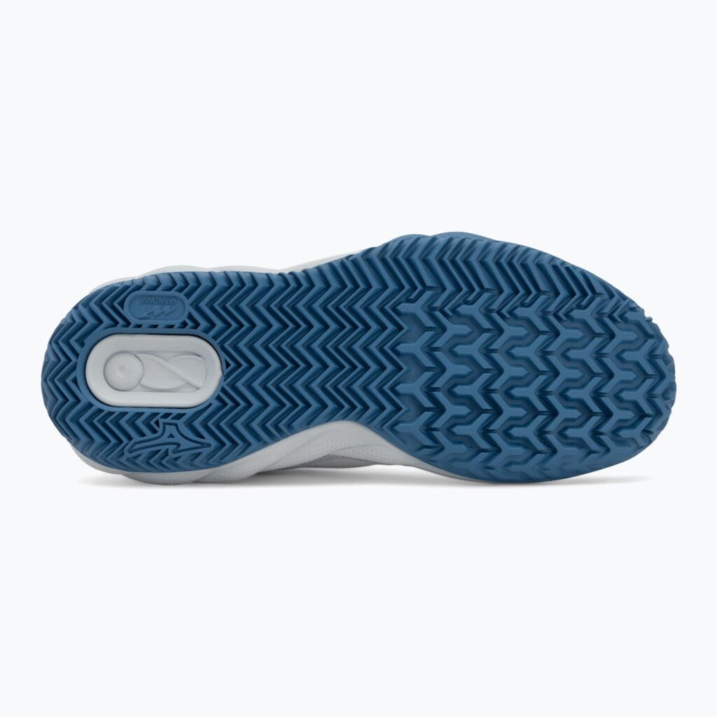 Женские теннисные кроссовки Mizuno Wave Enforce Court CC W white/ parisian blue/ plein air