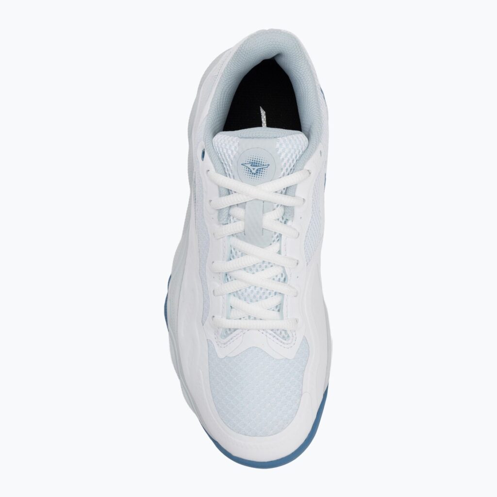 Женские теннисные кроссовки Mizuno Wave Enforce Court CC W white/ parisian blue/ plein air