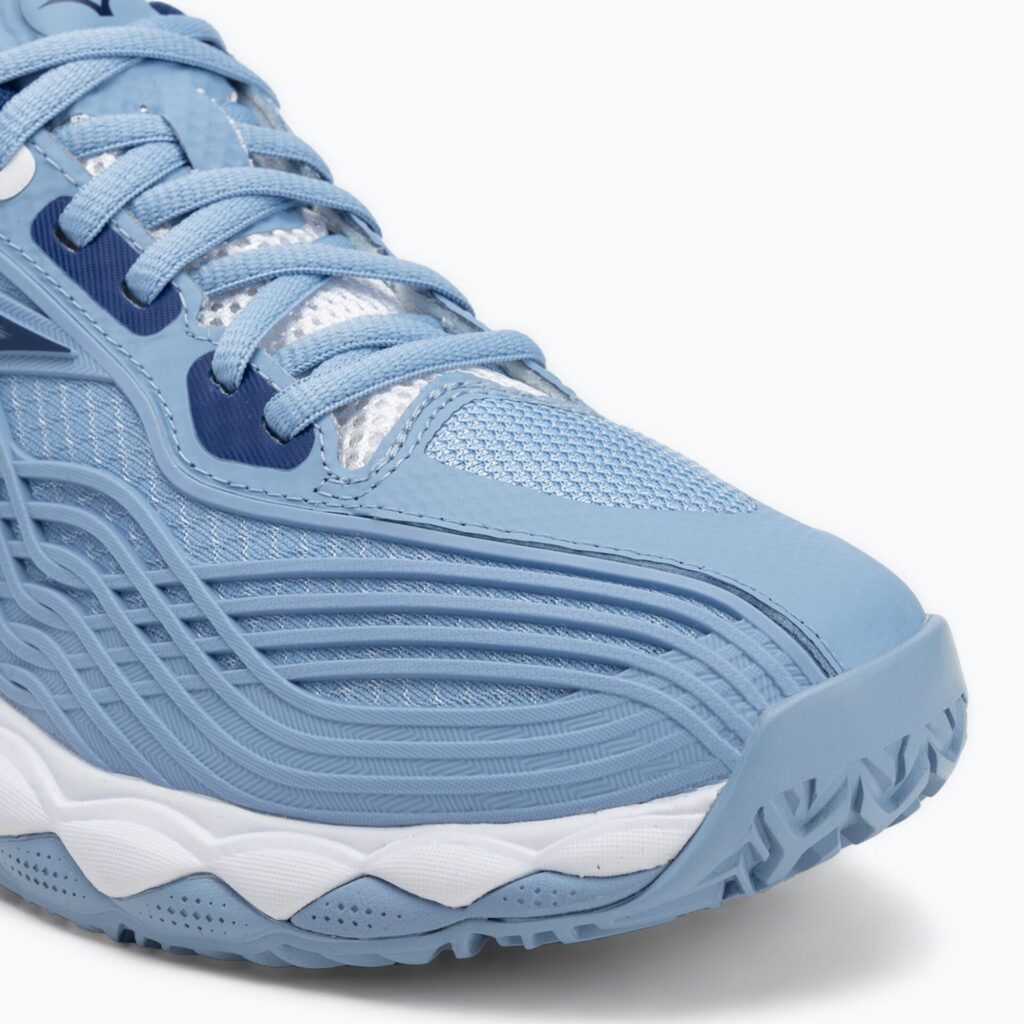 Женские теннисные кроссовки Mizuno Wave Enforce Tour 2 CC bel air blue/ white/ bellwether blue