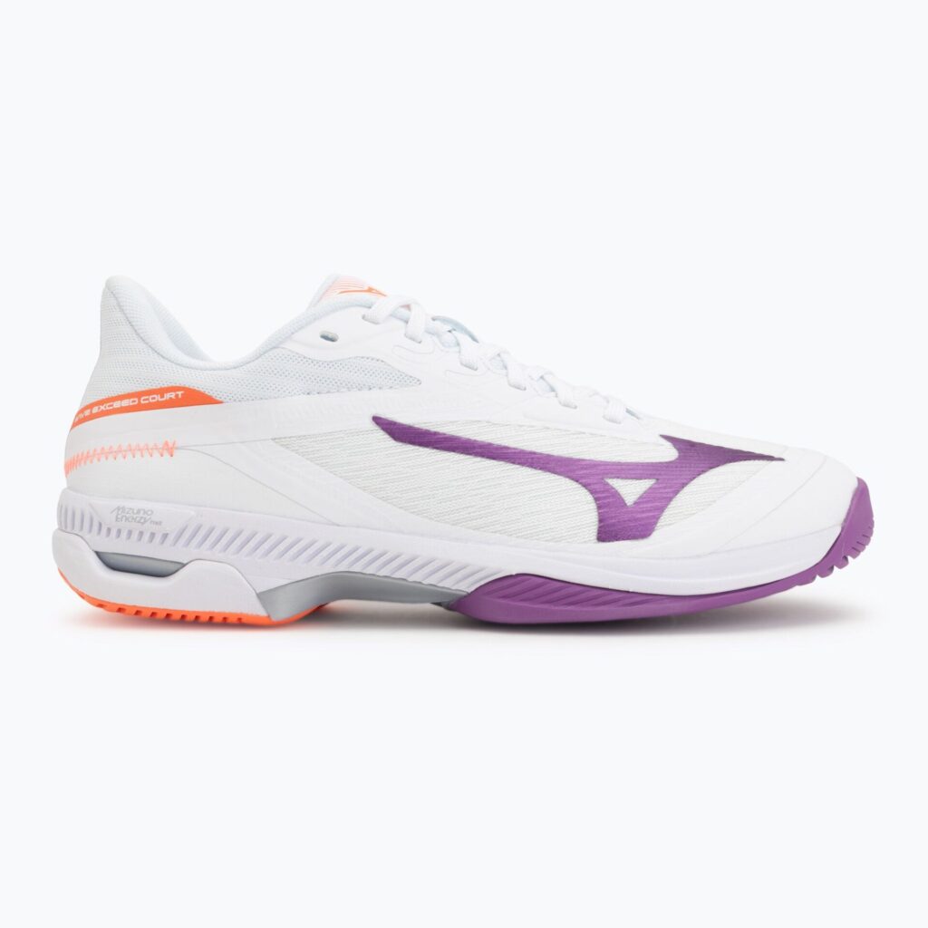 Женские теннисные кроссовки Mizuno Wave Exceed Court AC white/dahlia/lava orange