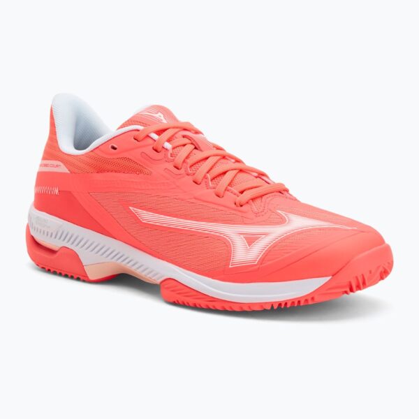 Женские теннисные кроссовки Mizuno Wave Exceed Court CC W calypso coral/white/barely pink