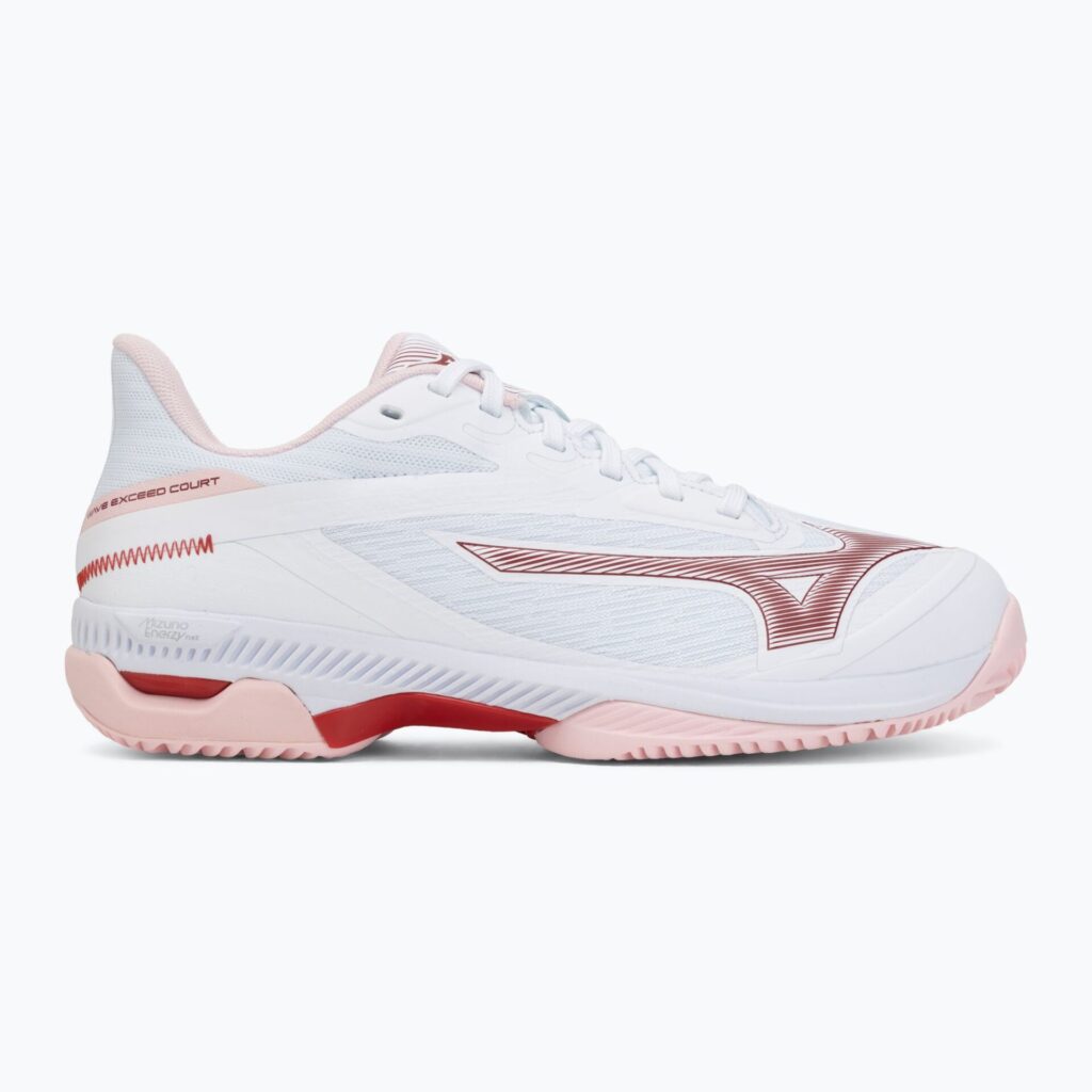 Женские теннисные кроссовки Mizuno Wave Exceed Court CC W white/pinkesque/barbados cherr
