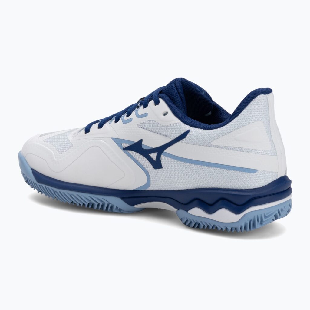 Женские Теннисные кроссовки Mizuno Wave Exceed Light 2 CC white/ bellwether blue/ bel air blue