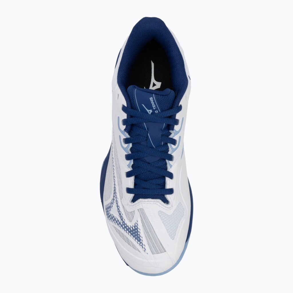 Женские Теннисные кроссовки Mizuno Wave Exceed Light 2 CC white/ bellwether blue/ bel air blue
