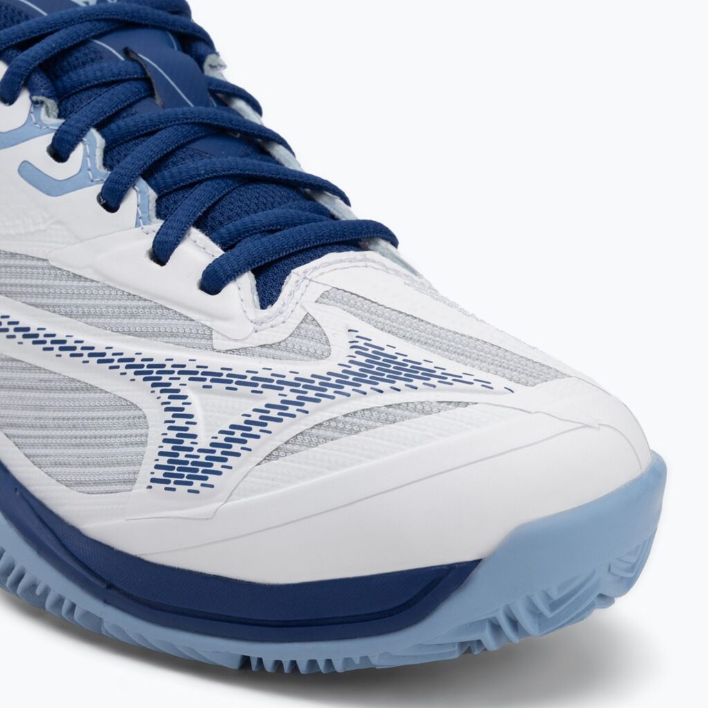 Женские Теннисные кроссовки Mizuno Wave Exceed Light 2 CC white/ bellwether blue/ bel air blue