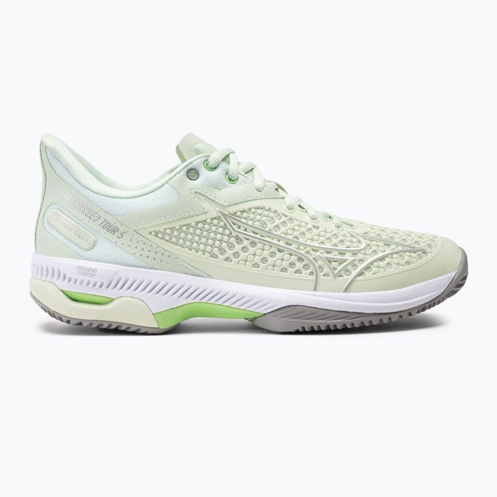 Женские Теннисные кроссовки Mizuno Wave Exceed Tour 5 CC ambroshia/silver/techno green