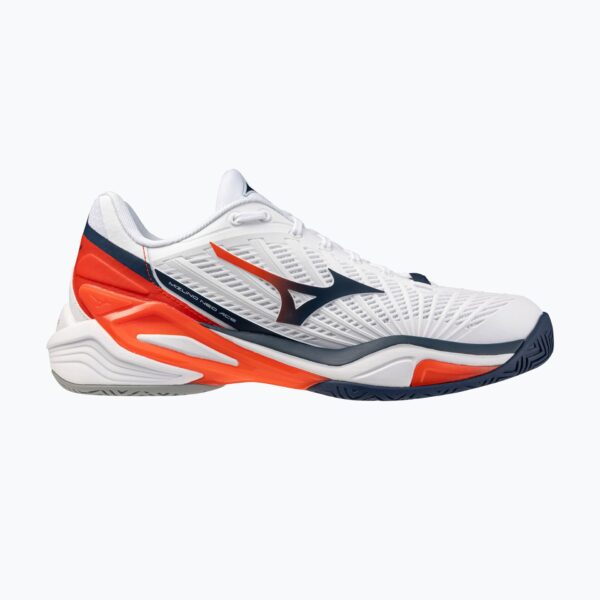 Теннисные кроссовки Mizuno Neo Ace AC white/insignia blue/orange