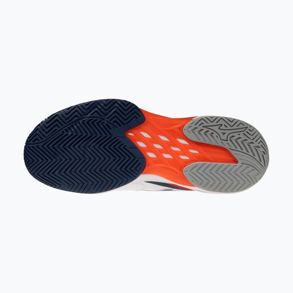 Теннисные кроссовки Mizuno Neo Ace AC white/insignia blue/orange