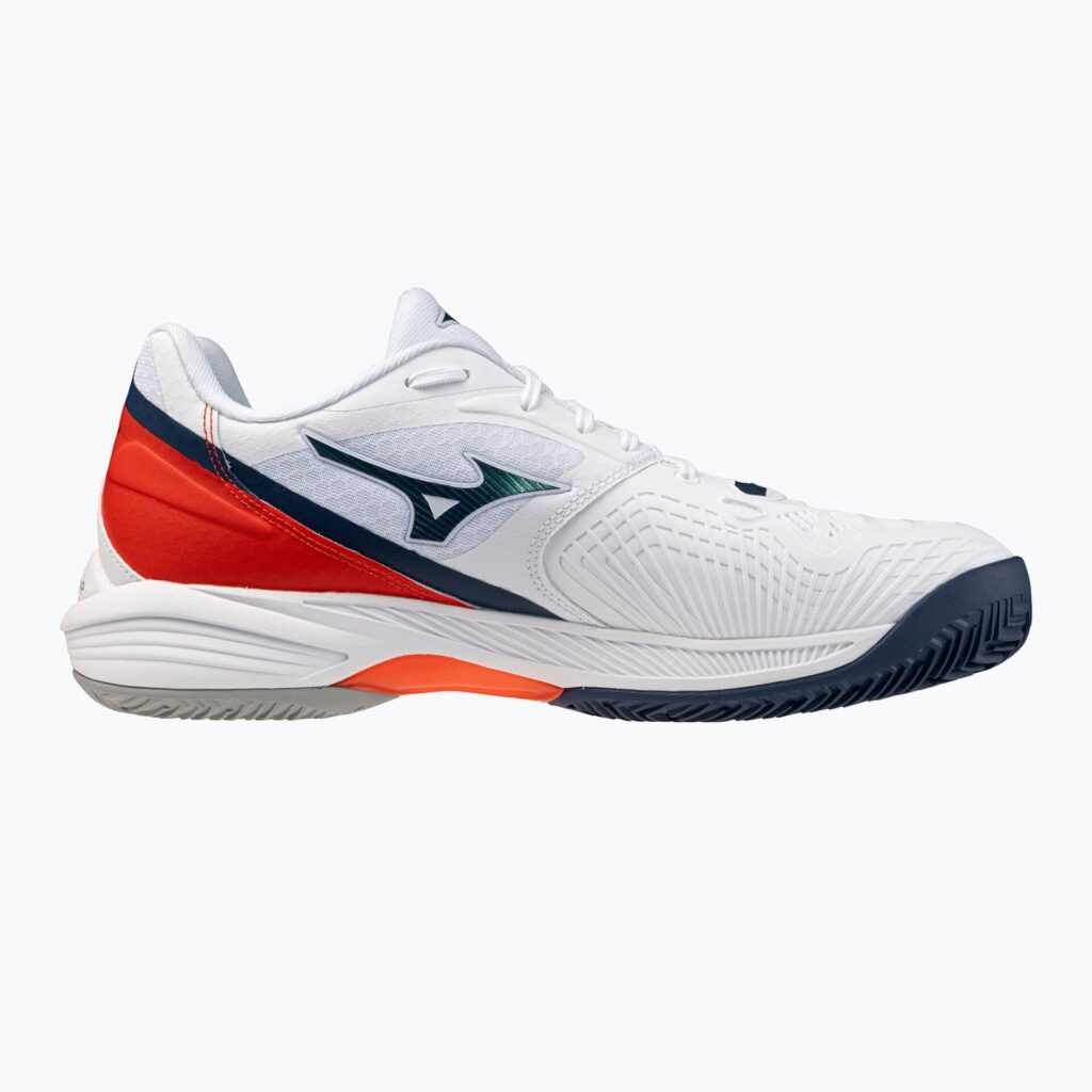 Теннисные кроссовки Mizuno Neo Ace CC white/insignia blue/orange