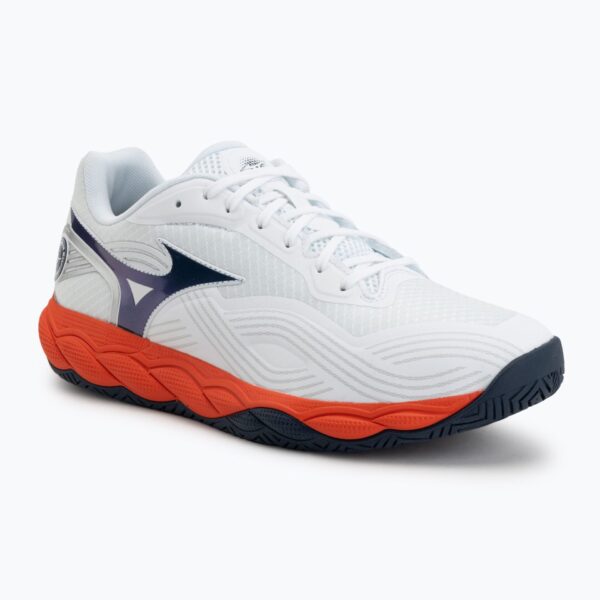 Теннисные кроссовки Mizuno Wave Enforce Court 2 AC white/insignia blue/orange