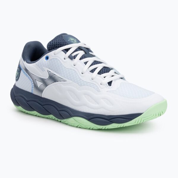 Теннисные кроссовки Mizuno Wave Enforce Court AC white/ vintage indigo/ neo mint