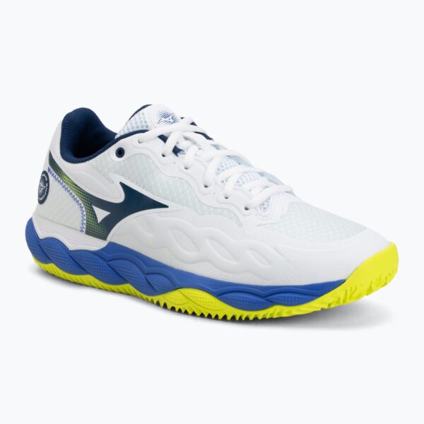 Теннисные кроссовки Mizuno Wave Enforce Court CC white/dazzling blue/ lightning