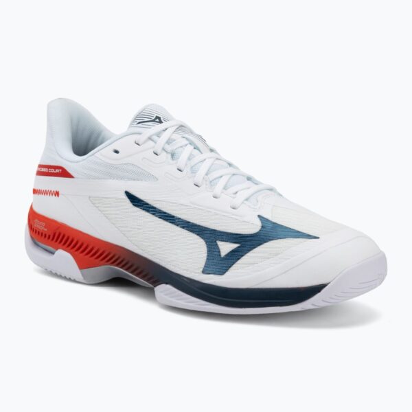 Теннисные кроссовки Mizuno Wave Exceed Court AC white/insignia blue/orange