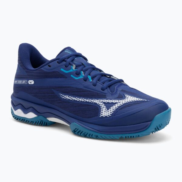 Теннисные кроссовки Mizuno Wave Exceed Light 2 CC bellwether blue/ white/ fjord blue