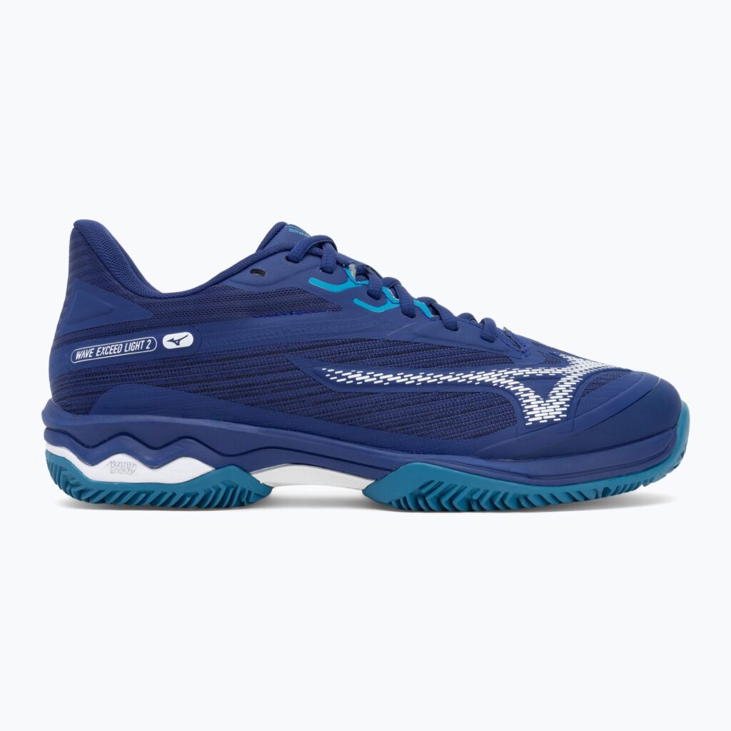 Теннисные кроссовки Mizuno Wave Exceed Light 2 CC bellwether blue/ white/ fjord blue
