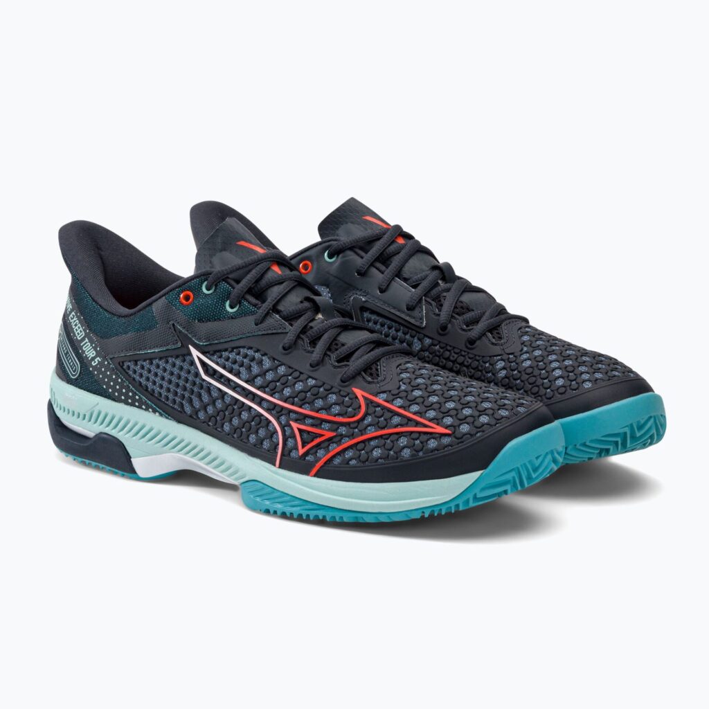 Теннисные кроссовки Mizuno Wave Exceed Tour 5 CC collegiate blue/soleil/tanager turquoise