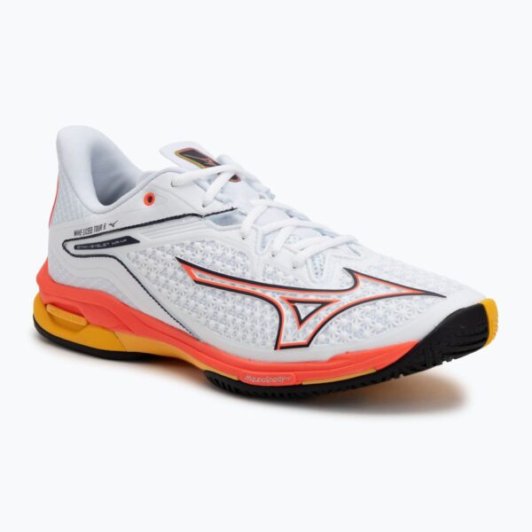 Теннисные кроссовки Mizuno Wave Exceed Tour 6 AC white/fiery coral 2/citrus