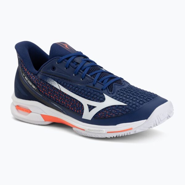 Теннисные кроссовки Mizuno Wave Exceed Tour 7 CC beacon blue/white/lava orange