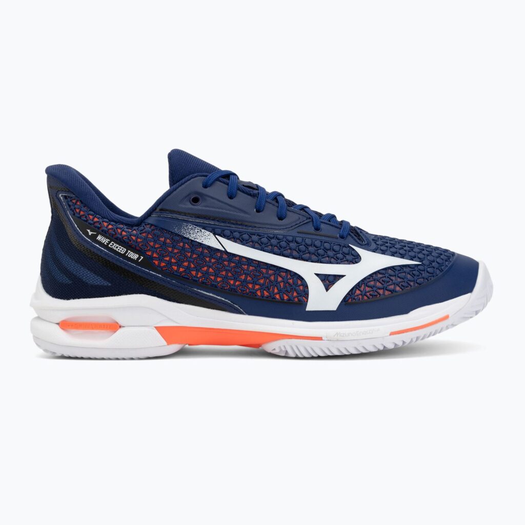 Теннисные кроссовки Mizuno Wave Exceed Tour 7 CC beacon blue/white/lava orange