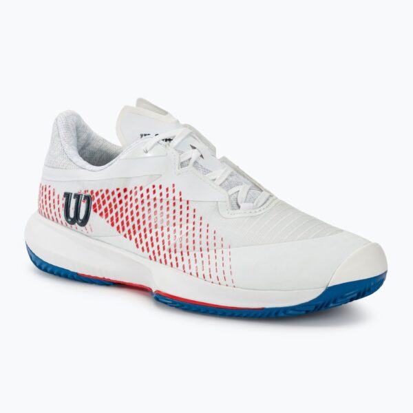 Теннисные кроссовки мужские Kaos Swift 1.5 Clay white/deja vu blue/wilson red