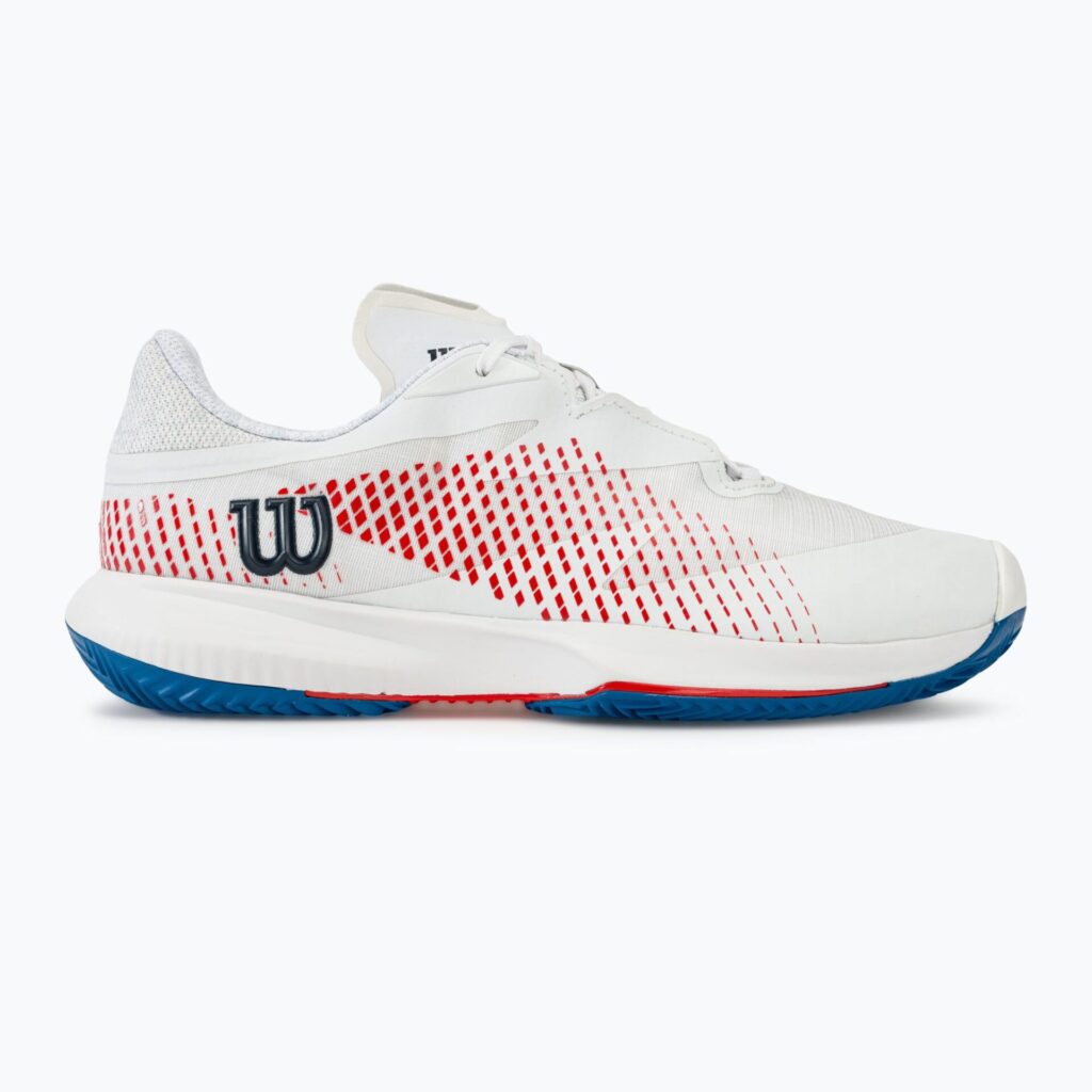 Теннисные кроссовки мужские Kaos Swift 1.5 Clay white/deja vu blue/wilson red