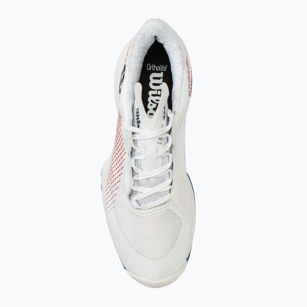 Теннисные кроссовки мужские Kaos Swift 1.5 Clay white/deja vu blue/wilson red