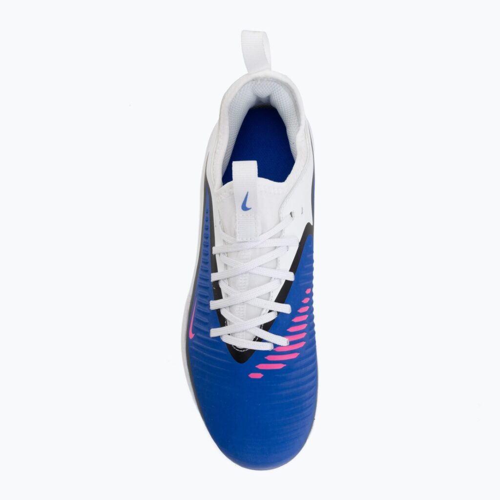 Детские футбольные бутсы Nike Jr. Phantom 6 Low Academy IN racer blue/white/pink blast