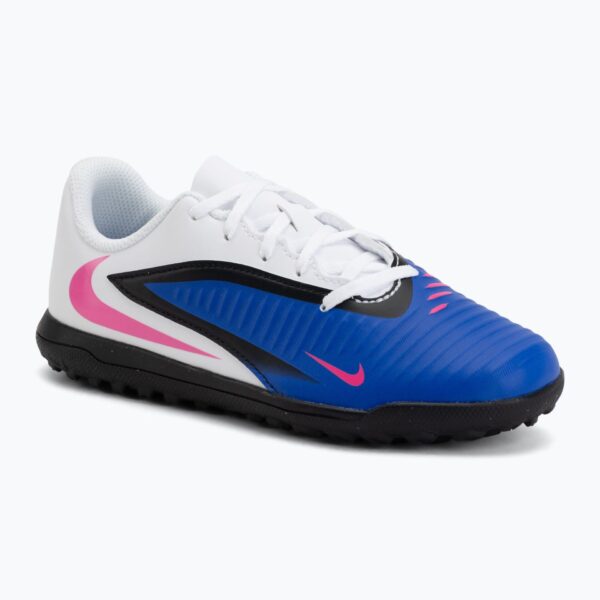 Детские футбольные бутсы Nike Jr. Phantom 6 Low Club TF racer blue/white/pink blast