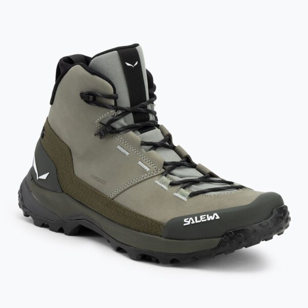 Ботинки мужские Salewa Puez Leather Mid Ptx shadow/dark olive