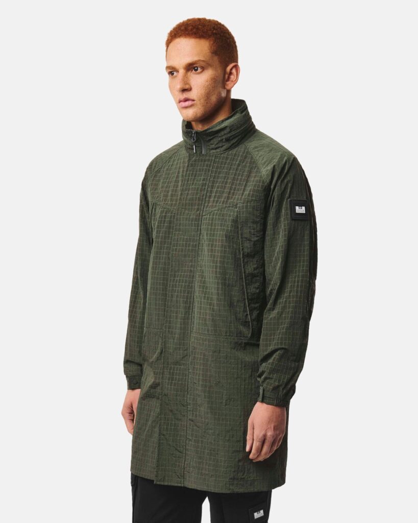 Куртка Weekend Offender Weekend Offender Algiers Longline Mac Black Forest Green