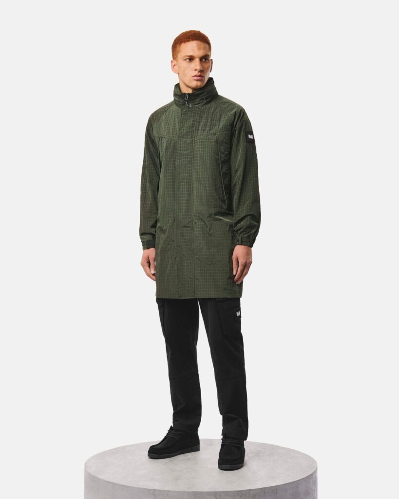 Куртка Weekend Offender Weekend Offender Algiers Longline Mac Black Forest Green