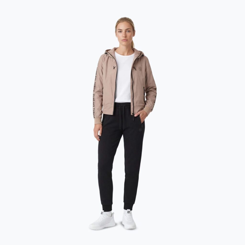 Куртка женская Pitbull Aaricia Stripes Nylon Hooded dark sand