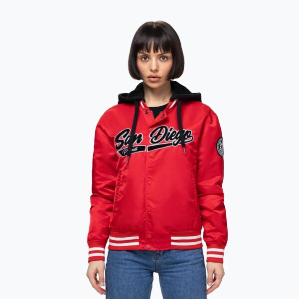 Куртка женская Pitbull Angela San Diego Hooded Varsity fluo/red