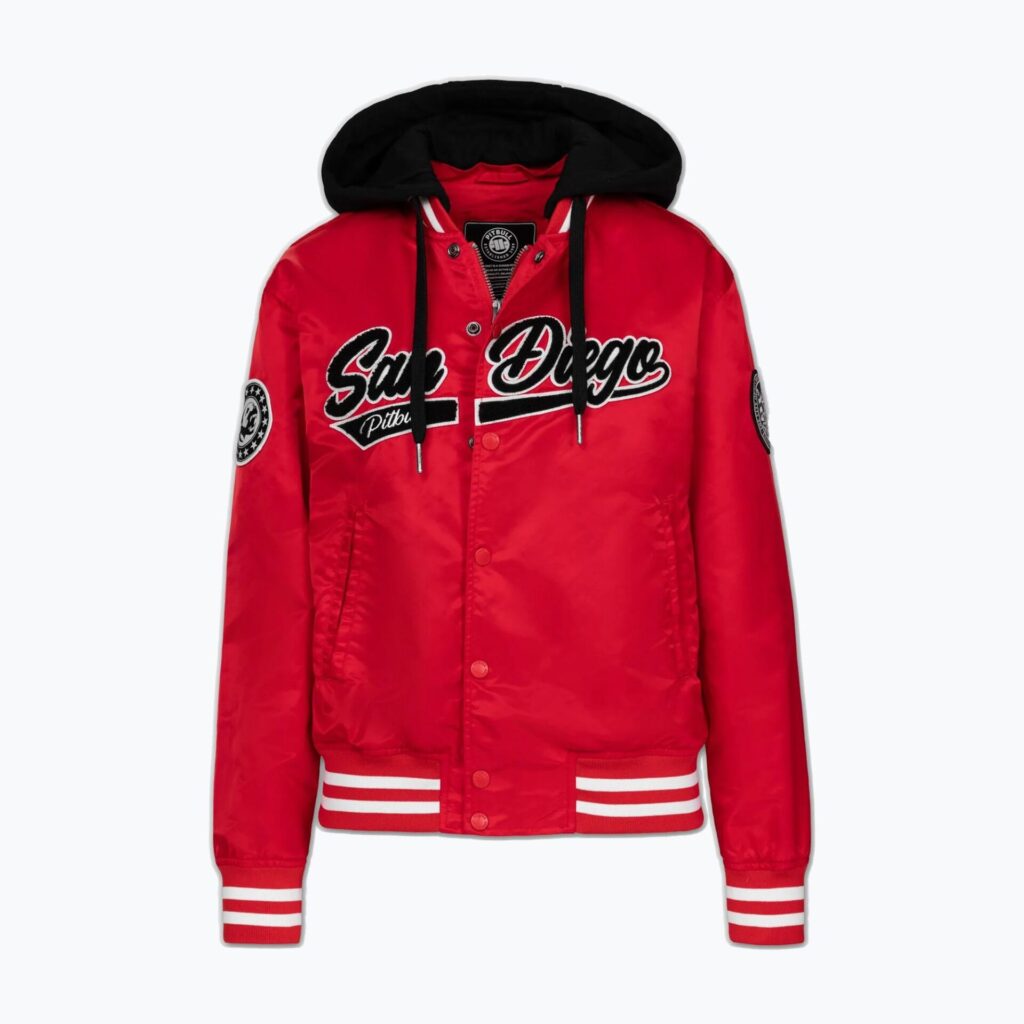 Куртка женская Pitbull Angela San Diego Hooded Varsity fluo/red