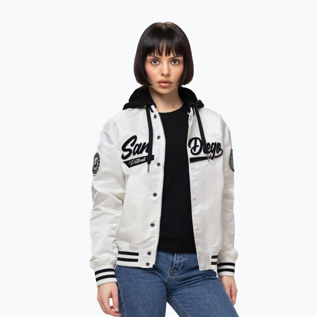 Куртка женская Pitbull Angela San Diego Hooded Varsity off white