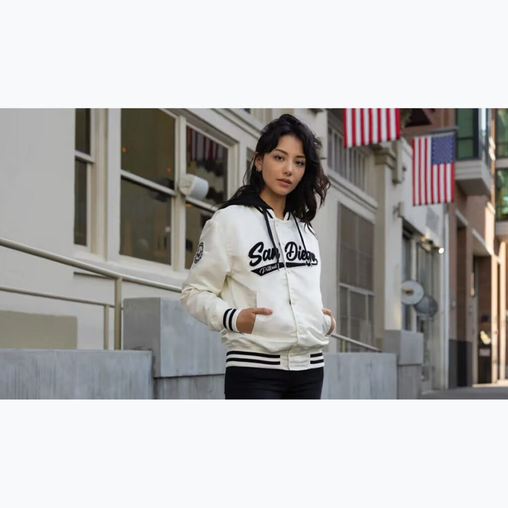 Куртка женская Pitbull Angela San Diego Hooded Varsity off white