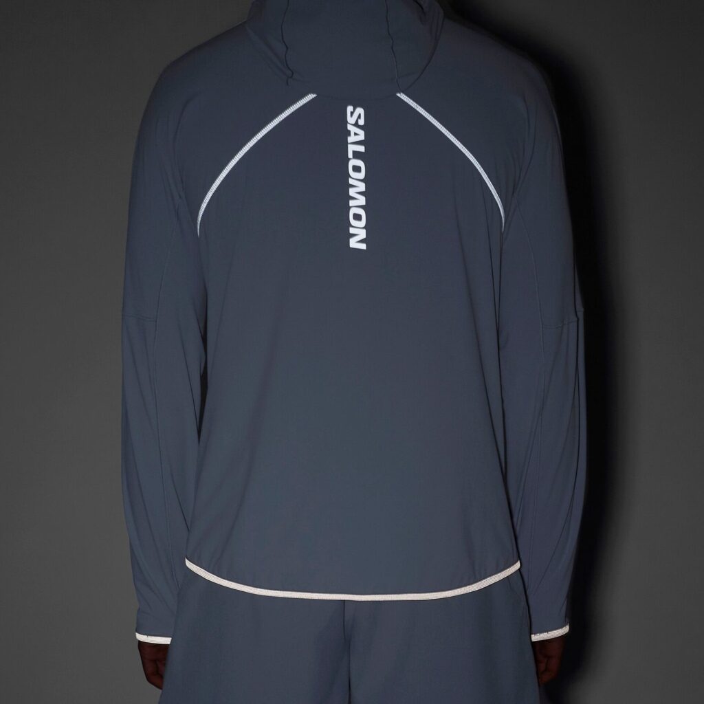 Мужская куртка для бегаSalomon Sense Aero Hybrid Half Zip Hooded trade winds