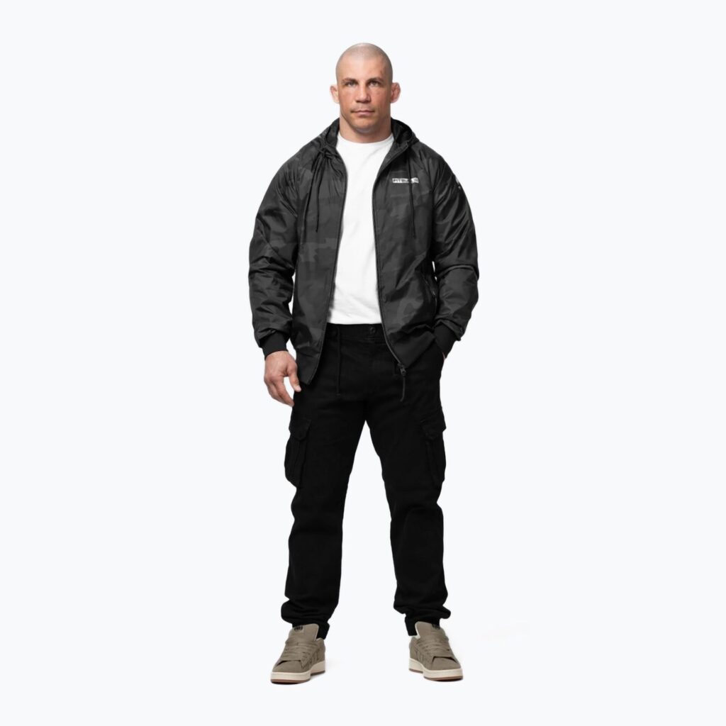 Куртка мужская Pitbull Athletic Logo Nylon Hooded black