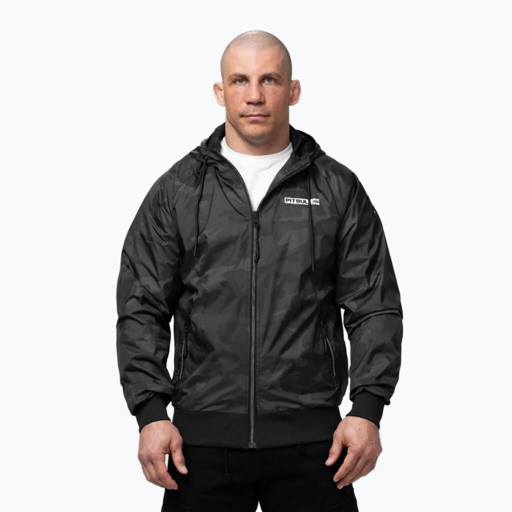 Куртка мужская Pitbull Athletic Logo Nylon Hooded black