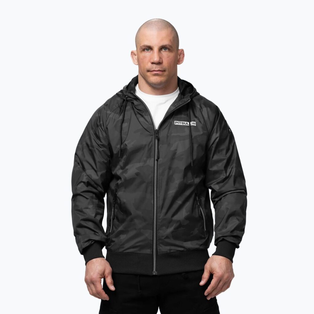 Куртка мужская Pitbull Athletic Logo Nylon Hooded black