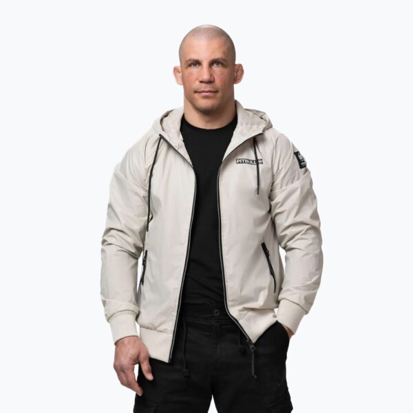 Куртка мужская Pitbull Athletic Logo Nylon Hooded light sand