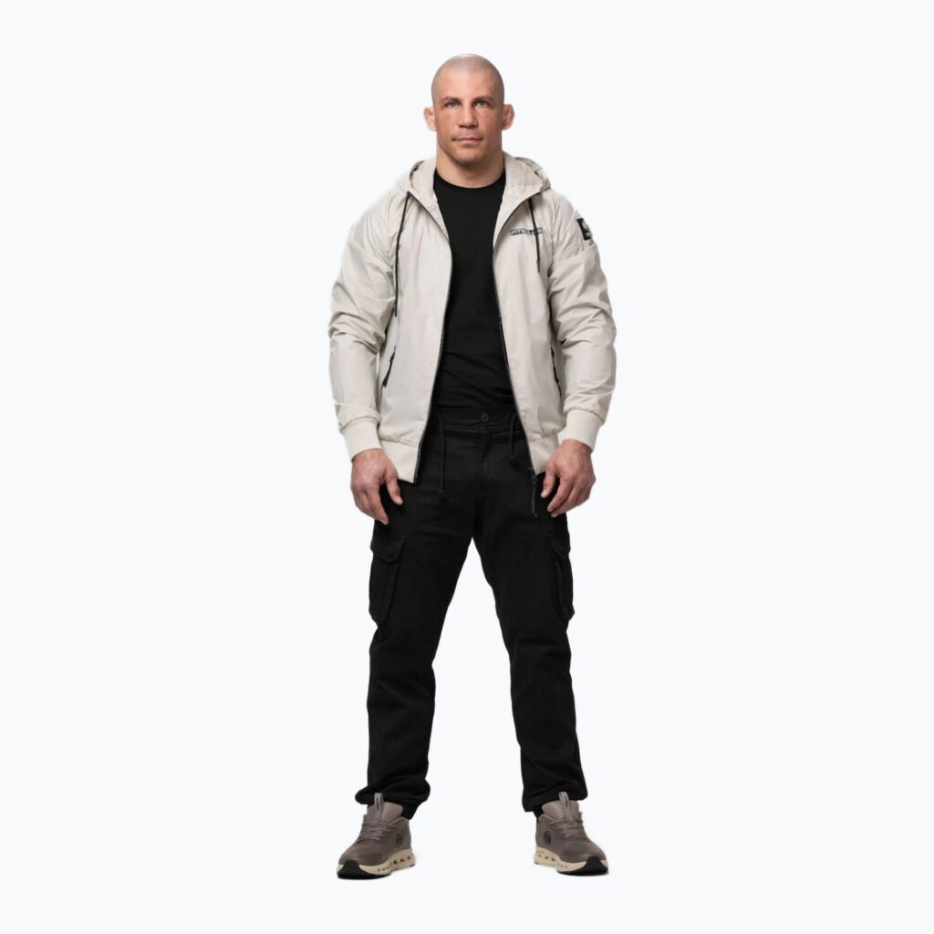 Куртка мужская Pitbull Athletic Logo Nylon Hooded light sand