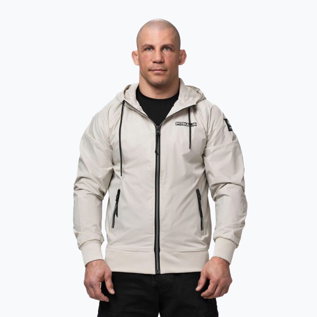 Куртка мужская Pitbull Athletic Logo Nylon Hooded light sand