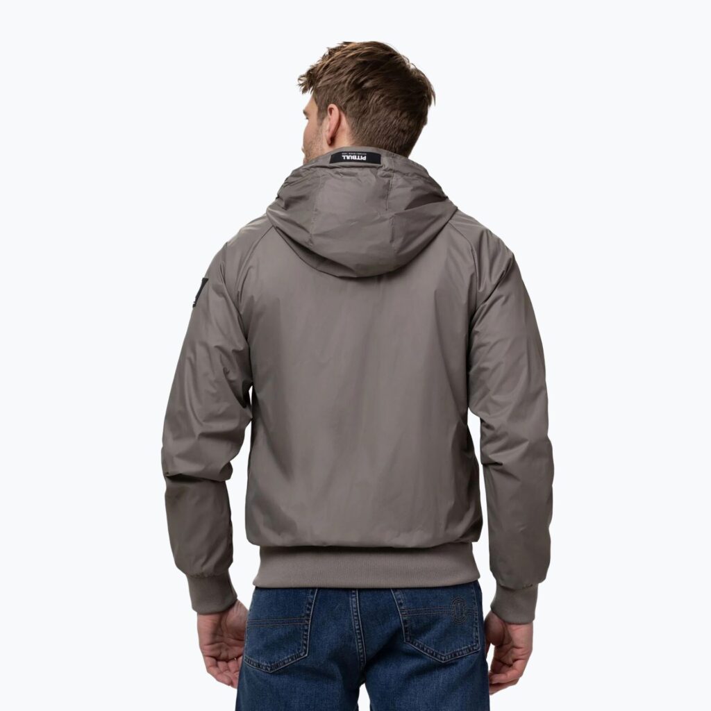 Куртка мужская Pitbull Athletic Logo Nylon Hooded taupe