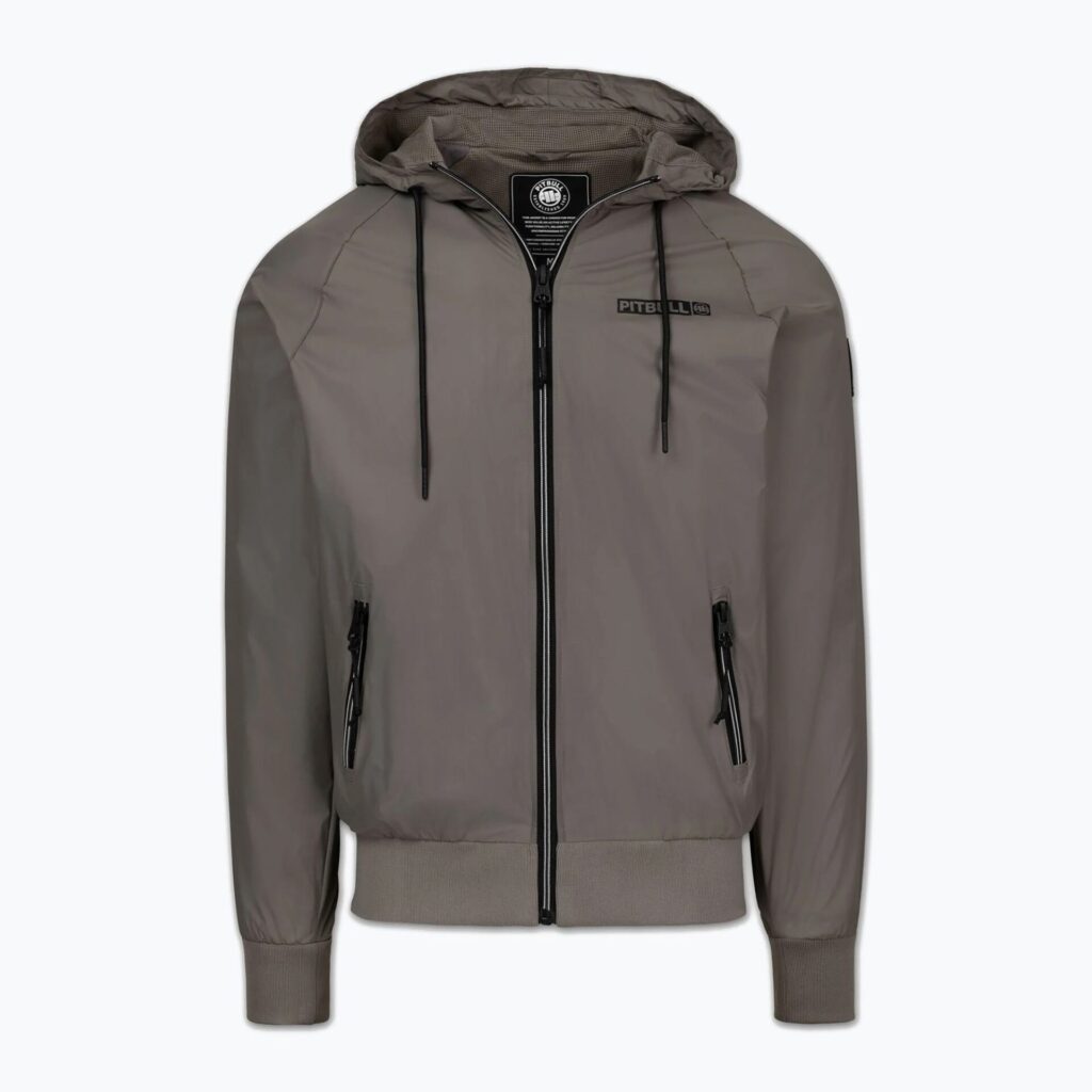 Куртка мужская Pitbull Athletic Logo Nylon Hooded taupe