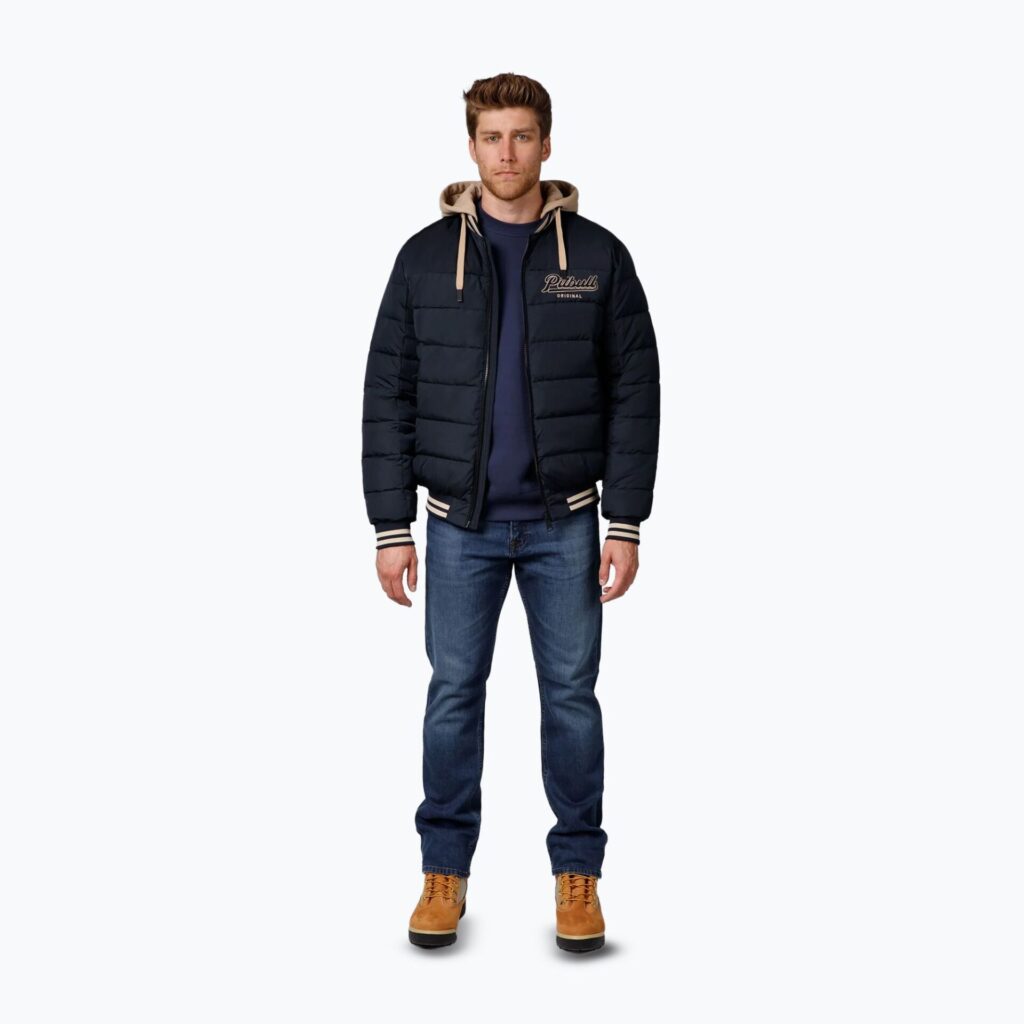 Куртка мужская Pitbull Hidden Quilted Hooded dark navy/beige