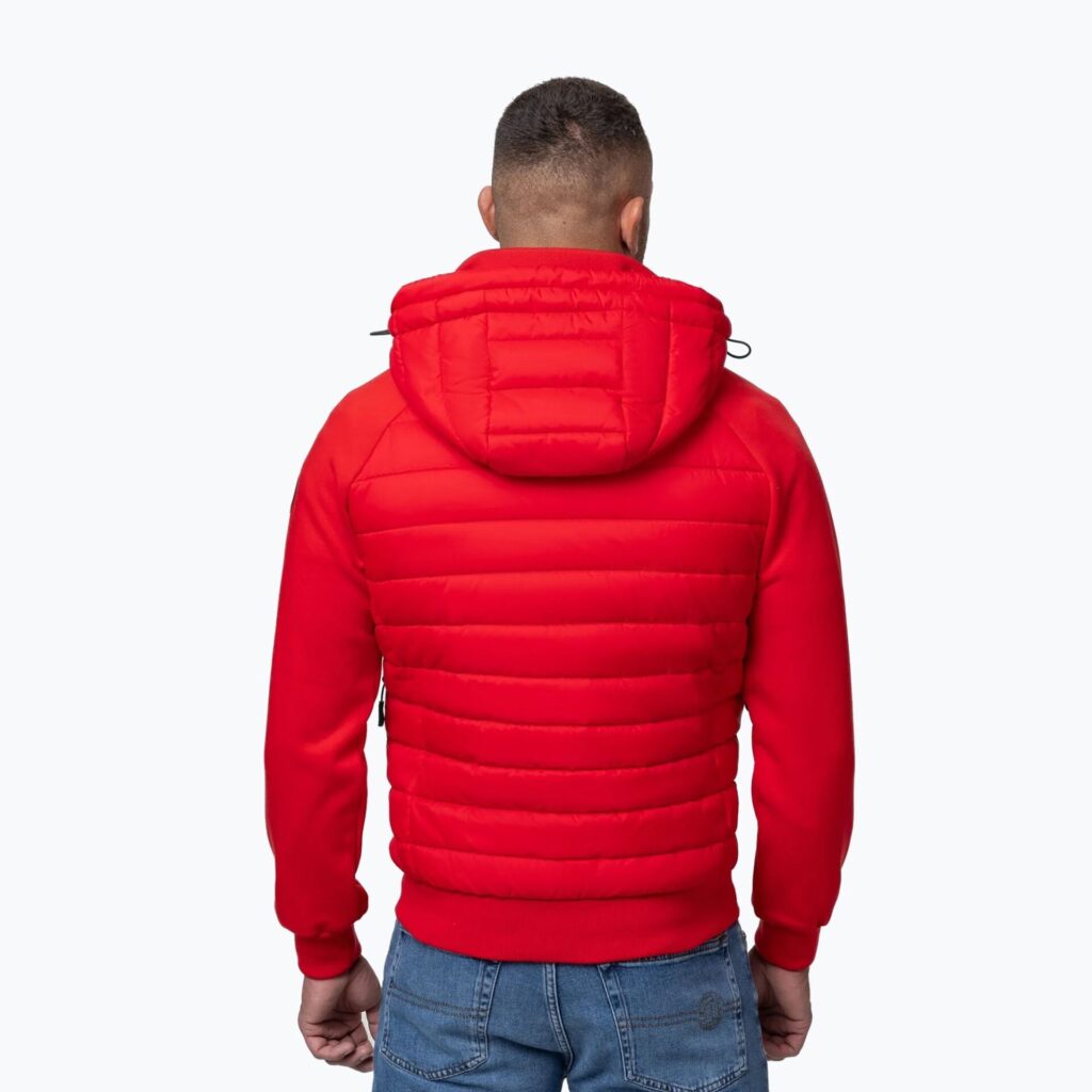 Куртка мужская Pitbull Palomar Padded Hooded Hybrid fluo/red