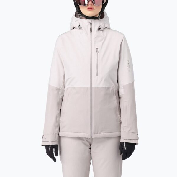 Женская лыжная куртка Salomon Highland white sand/silver cloud