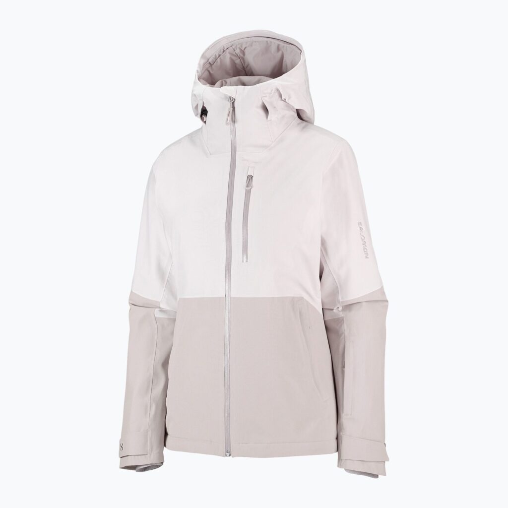 Женская лыжная куртка Salomon Highland white sand/silver cloud