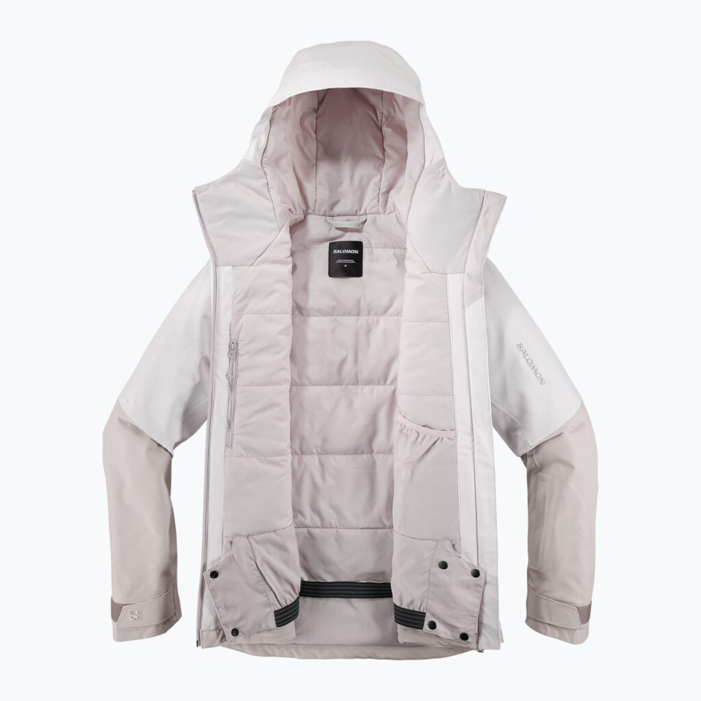Женская лыжная куртка Salomon Highland white sand/silver cloud
